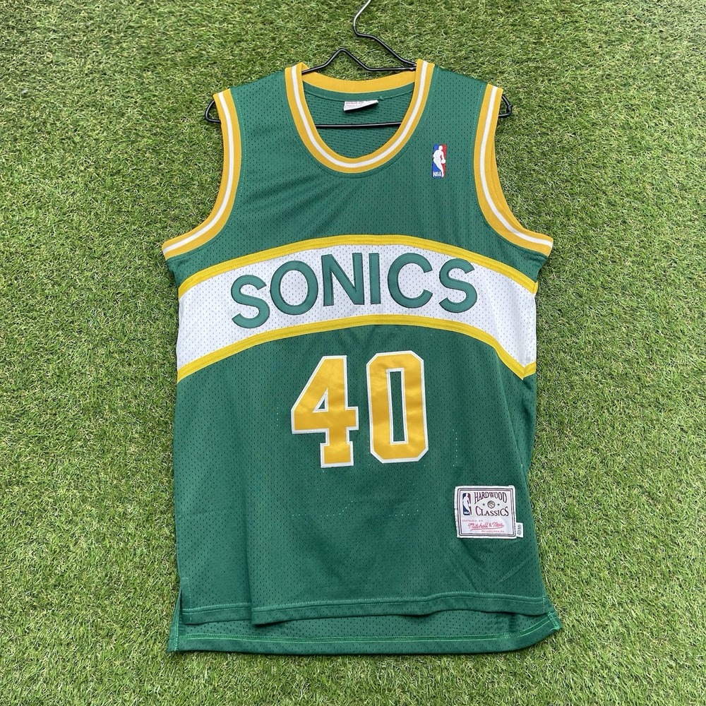 Authentic Mitchell & Ness Sonics Jersey Mens 40 Medium 1995 Nba Shawn Kemp #40